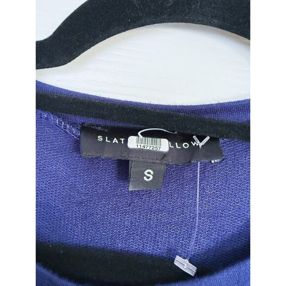 Slate & Willow Ruffle Blouse Long Sleeve Small Navy Blue Romantic Feminine Fall - Picture 6 of 7